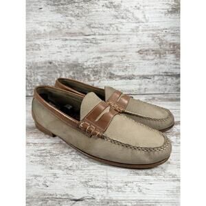 Men's G.H. Bass Weejuns Two-Tone Beige/Brown Leather Penny Loafers Sz 13D